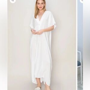 HYFVE White Maxi Dress Caftan Coverup